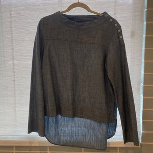 J Crew chambray funnel neck top size 4